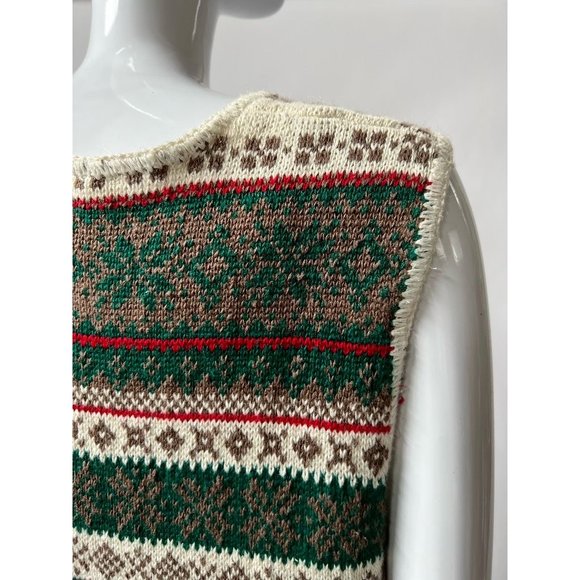 Copper Key Womens Cardigan Sweater Vest Green Ramie Cotton Sleeveless L New - Picture 6 of 12